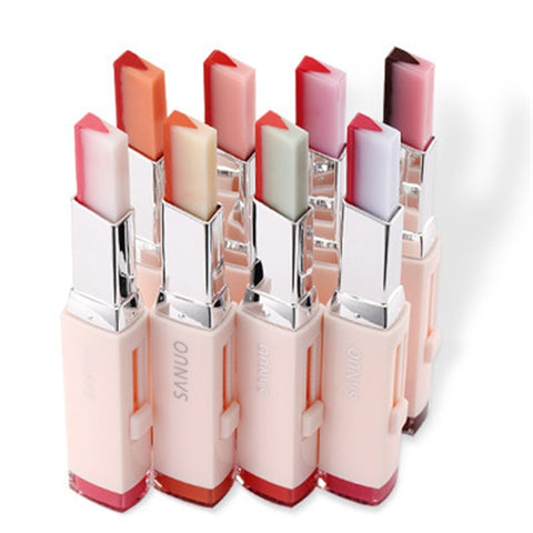 Korean Fashion Bite Lipstick V Cutting Two Tone Tint Silky Long Lasting Moisturzing Nourishing Lipstick Balm Lip Cosmetic Makeup