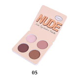 Hot Sale 4 Color Eyeshadow Brand Cosmetic Long Lasting Mineral Powder Pigmented Nude Glitter Eye shadow Matte Palette 1099#