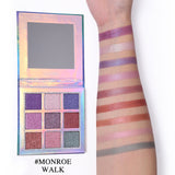 UCANBE Brand Monroe Walk Eyeshadow Makeup Palette 9 Colors Holographic Shimmer Glow Pigmented Eye Shadow Long Lasting Cosmetics