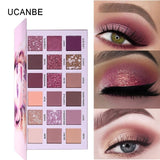 UCANBE Brand New Nude Eyeshadow Palette 18 Colors Glitter Matte Shimmer Shades Rosy Pink Eye Shadow Waterproof Beauty Makeup Kit